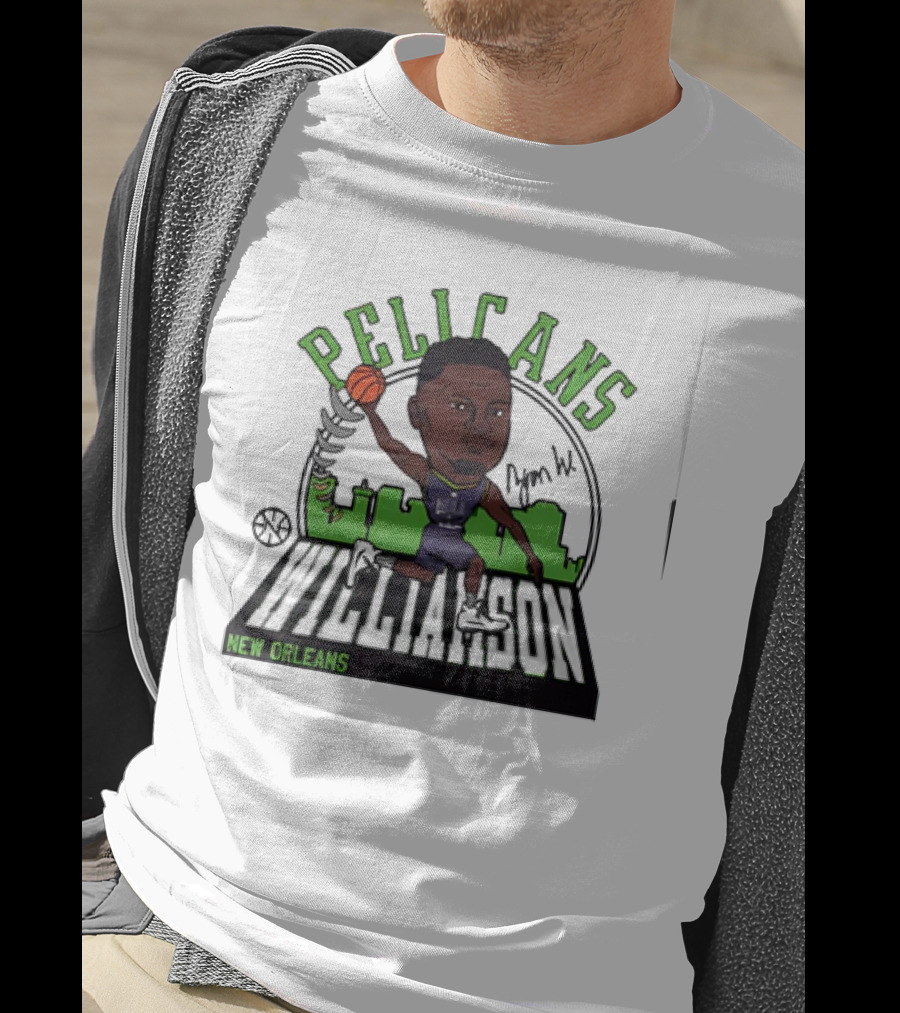 Pelicans New Orleans Zion Williamson Signature Caricature T-Shirt