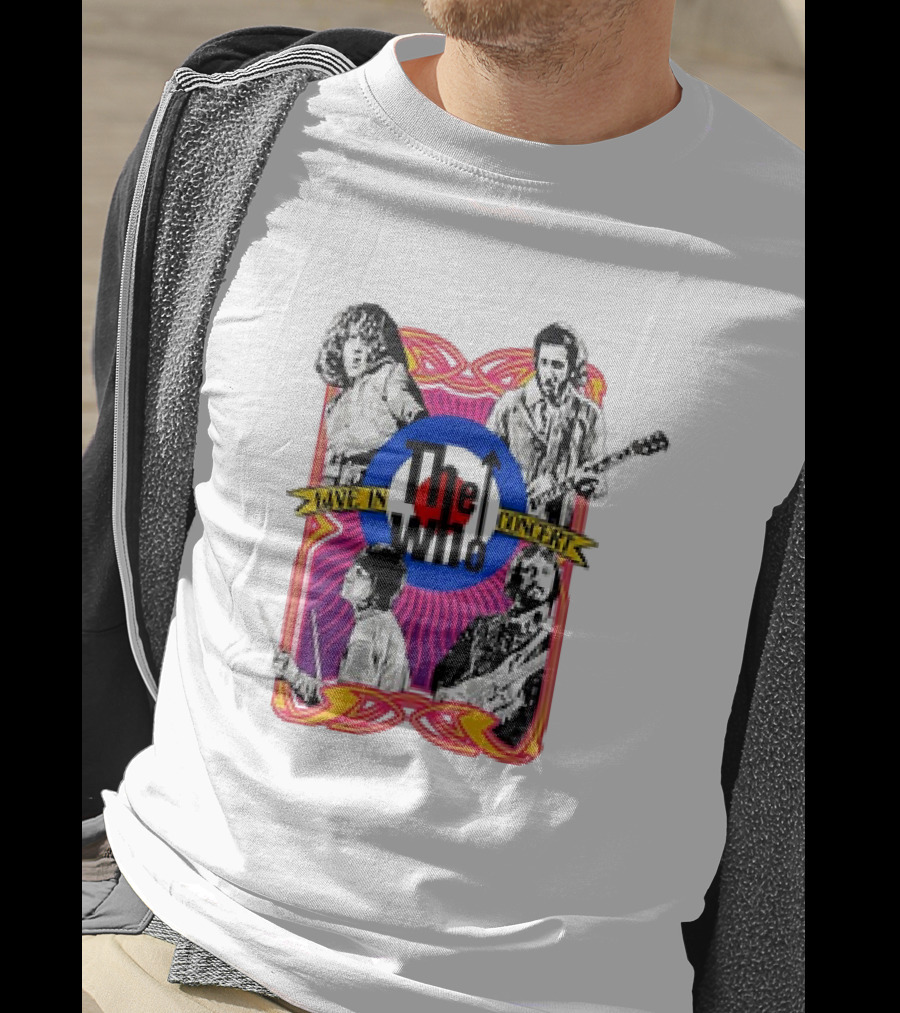 The Who Live In Concert Retro Collage T-Shirt