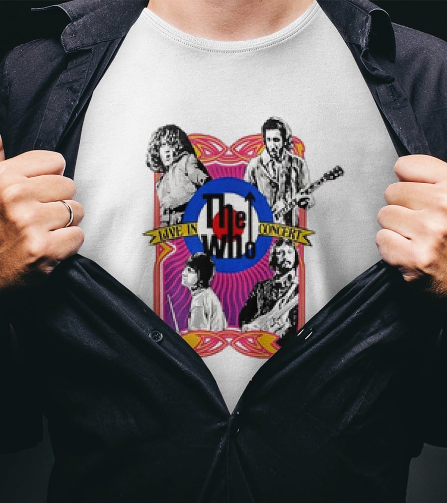 The Who Live In Concert Retro Collage T-Shirt