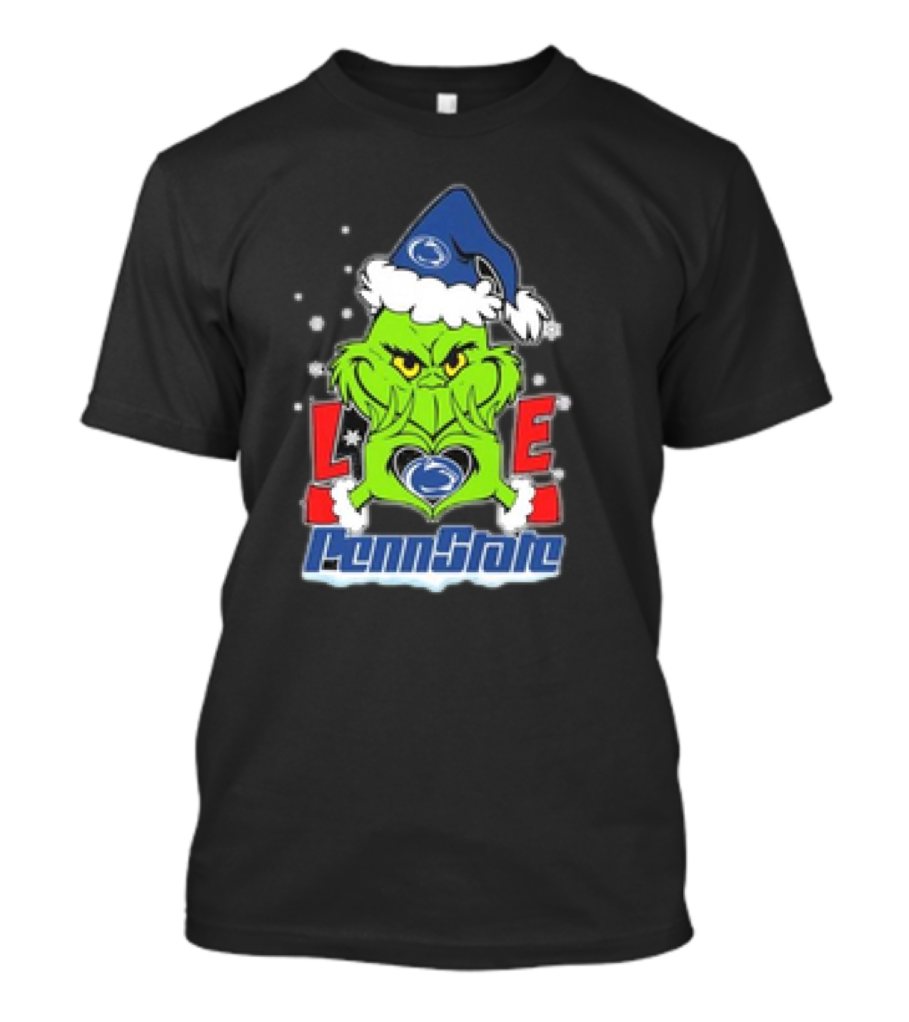 Grinch Hand Love Penn State Christmas Nittany Lions T-Shirt