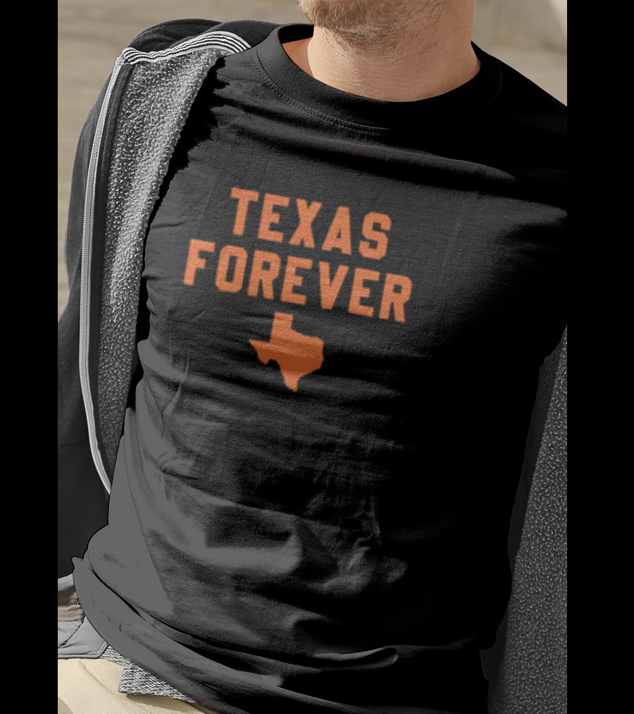 Texas Forever Texas Longhorns Football Map T-Shirt