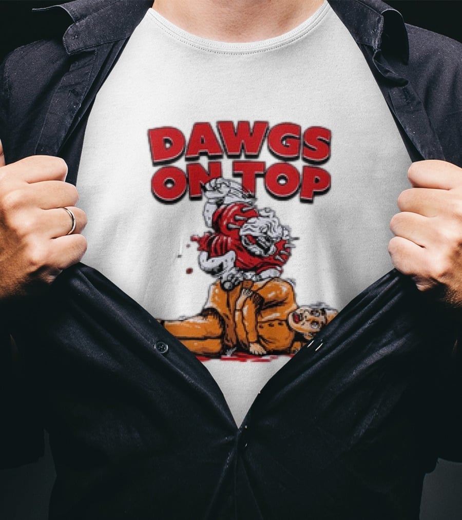Georgia Bulldogs Dawgs On Top Victoriously Over Tennessee T-Shirt
