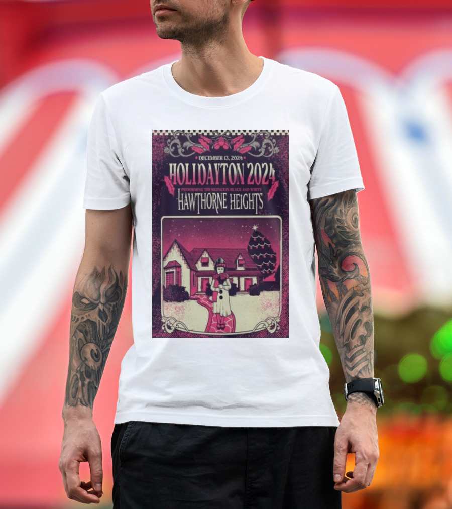 December 13 2024 HoliDayton Performing The Silence In Black And White Hawthorne Heights T-Shirt