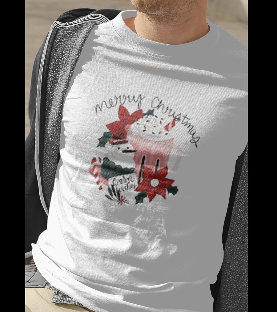 Merry Christmas Warm Wishes Hot Chocolate T-Shirt