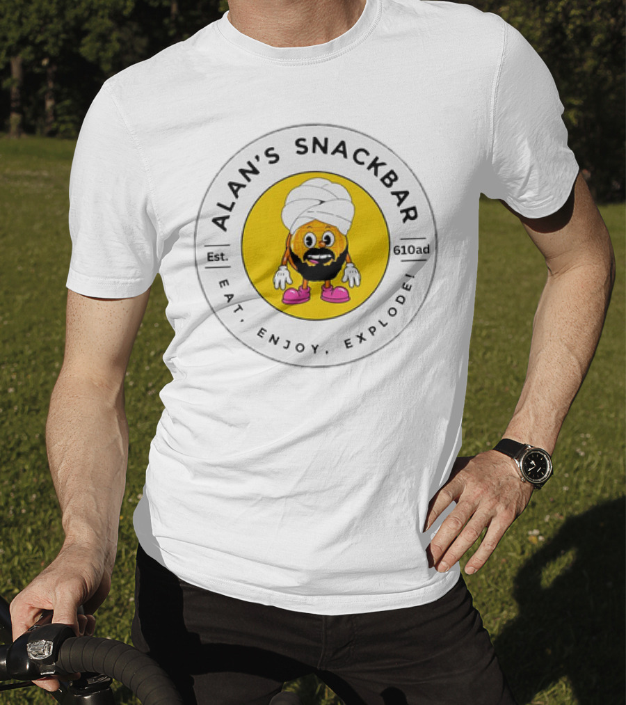 Alan's Snackbar Est. 610Ad Eat, Enjoy, Explode T-Shirt