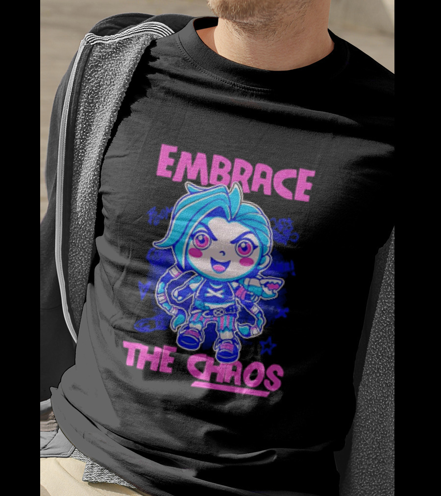 Embrace The Chaos Jinx League Of Legends Arcane Graffiti T-Shirt