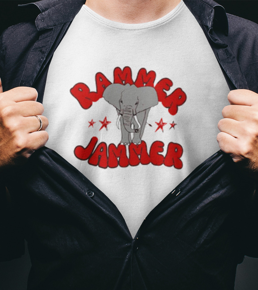Rammer Jammer Elephant Stars Alabama Football T-Shirt