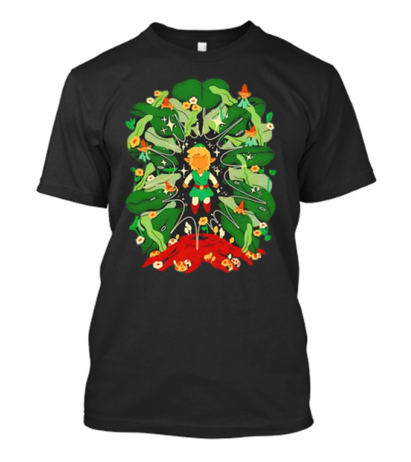 Saving Kingdom Adventures: Hero Navigates Giants And Little Ones With Minish Boy And Gnomes T-Shirt
