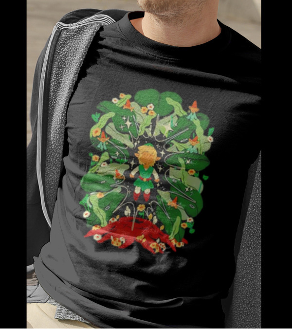 Saving Kingdom Adventures: Hero Navigates Giants And Little Ones With Minish Boy And Gnomes T-Shirt