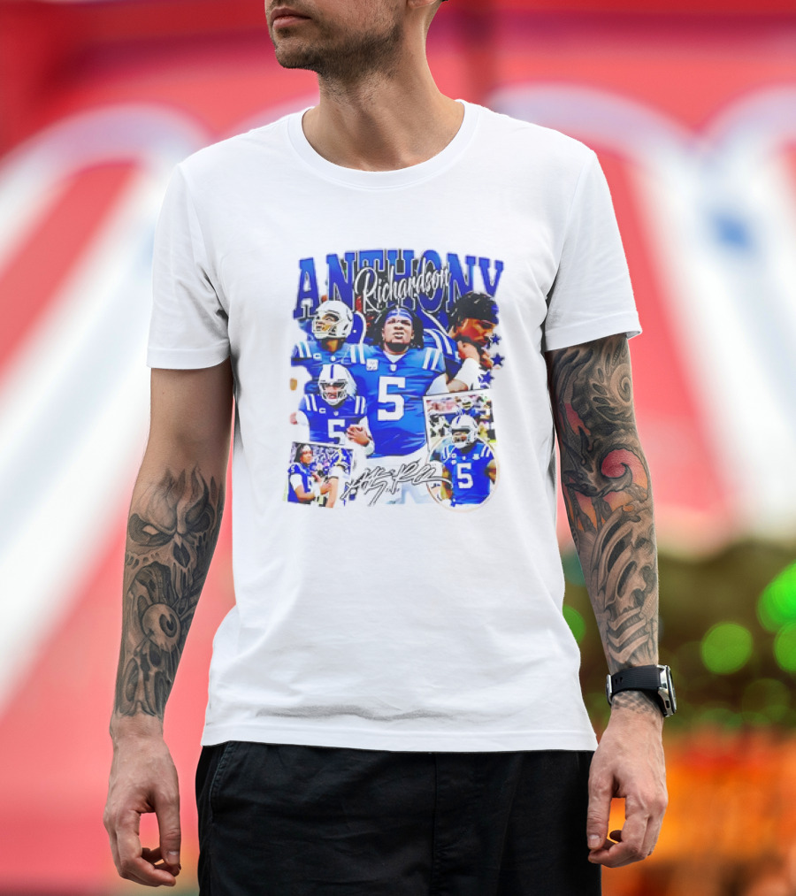 Anthony Richardson Indianapolis Colts Number 5 Collage T-Shirt