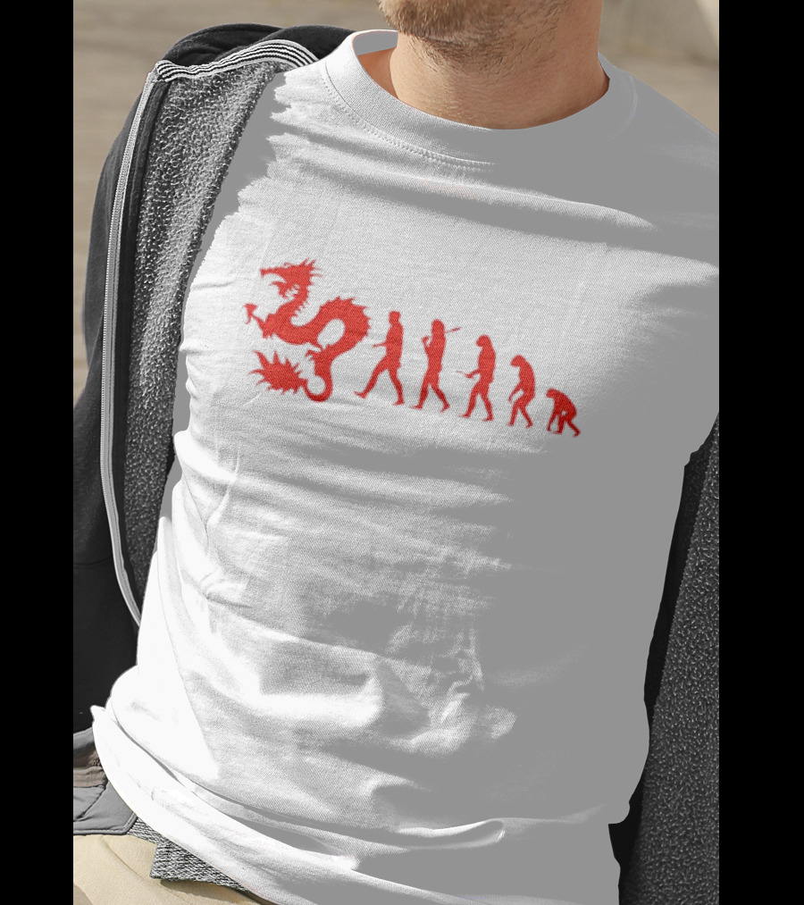 Dean Blunt Evolution With Red Dragon And Human Figures Progression T-Shirt
