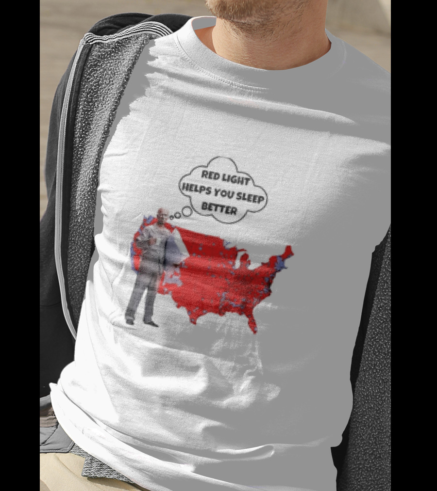 Red Light Helps You Sleep Better USA Map T-Shirt