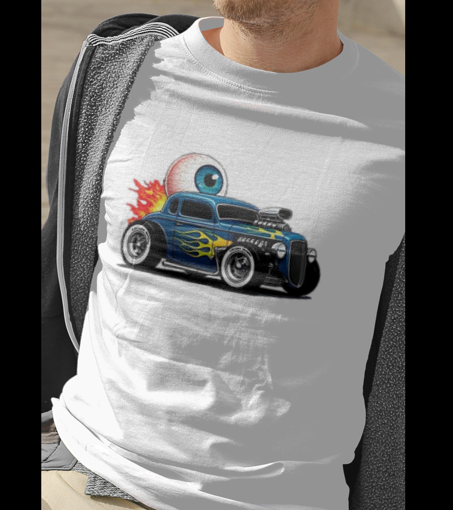 Le Hot Rod D’Eyeba11 Eye-Flame Car T-Shirt