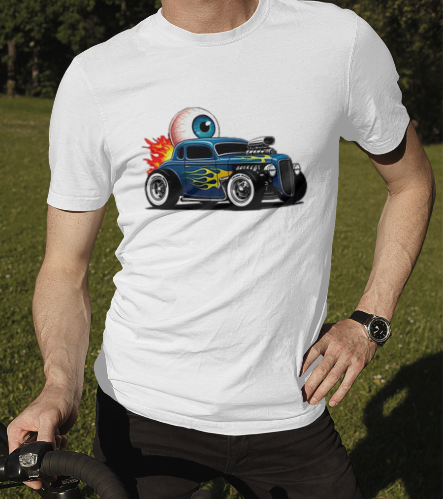 Le Hot Rod D’Eyeba11 Eye-Flame Car T-Shirt
