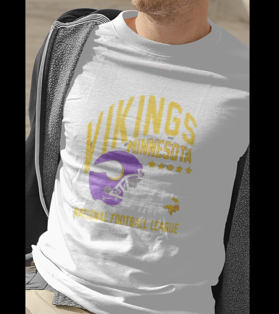 Minnesota Vikings National Football League Helmet Stars T-Shirt