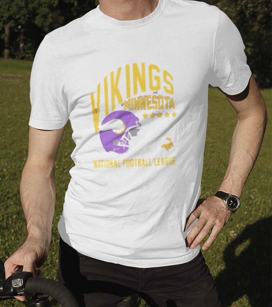 Minnesota Vikings National Football League Helmet Stars T-Shirt
