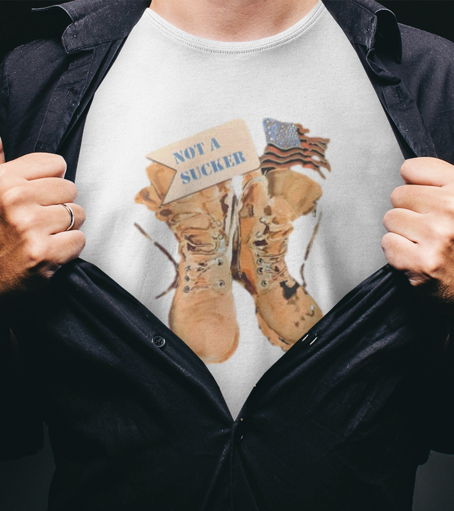 Not A Sucker American Classic Boots Flag T-Shirt
