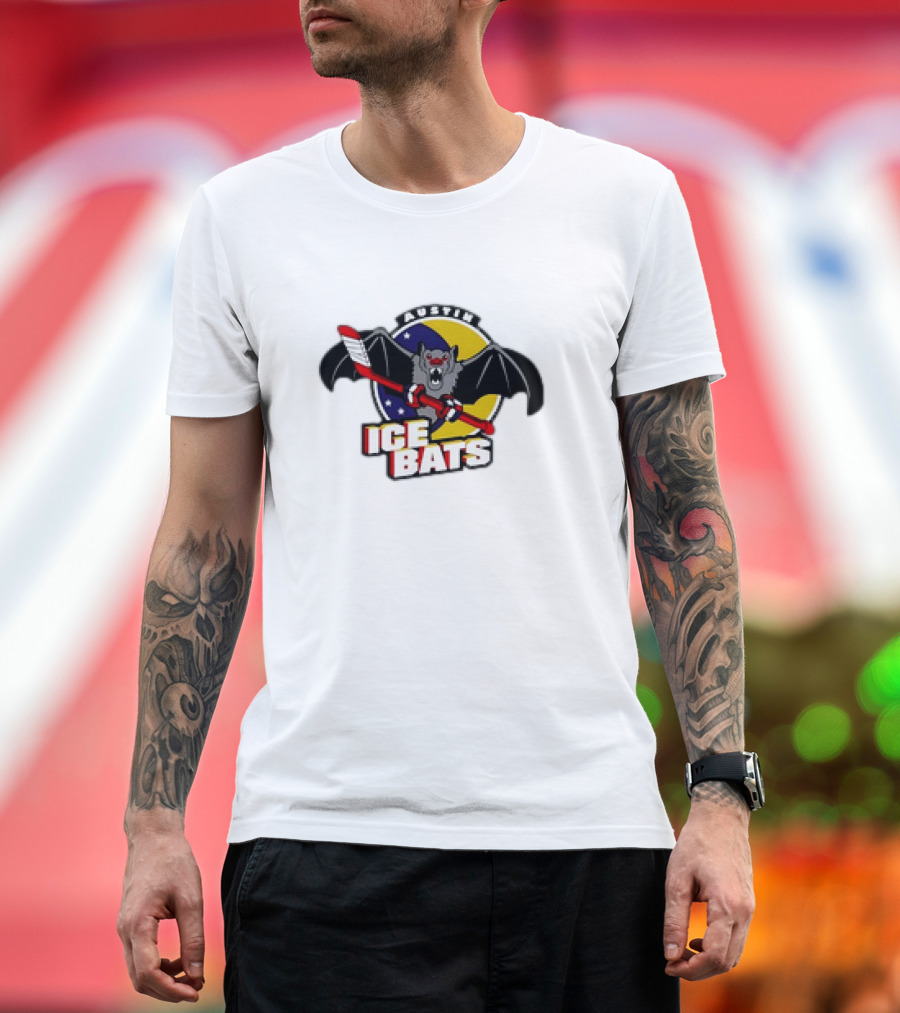 Austin Ice Bats Ludicrous Cartoon Hockey T-Shirt
