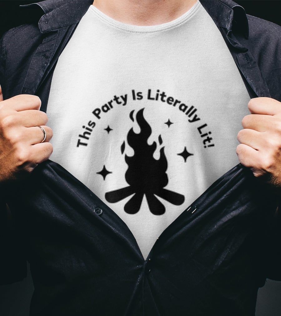This Party Is Literally Lit Campfire Stars T-Shirt