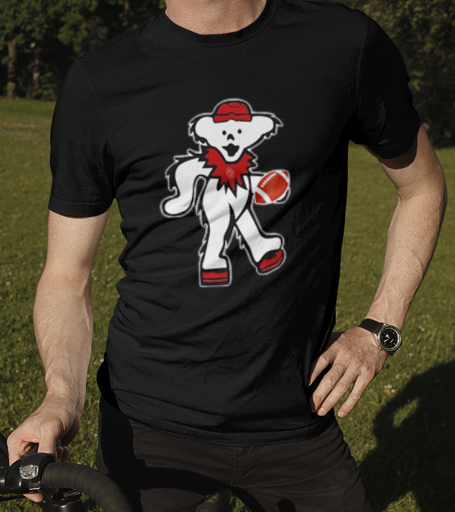 Grateful Dead X Oklahoma Sooners Dancing Bear Football T-Shirt
