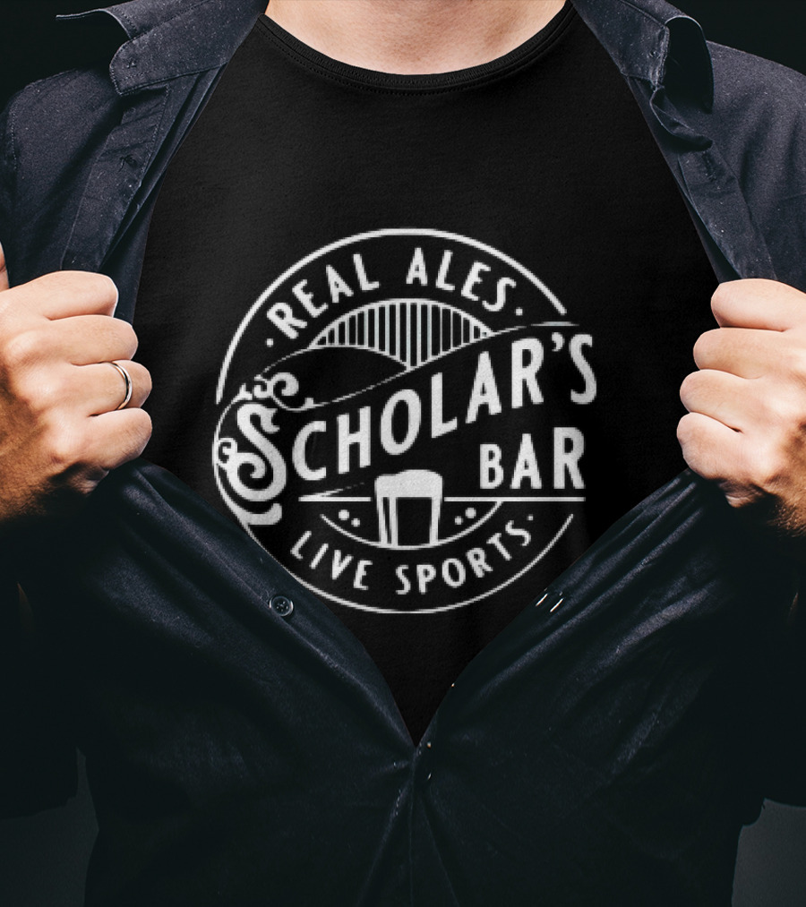 Real Ales Scholar's Bar Live Sports T-Shirt
