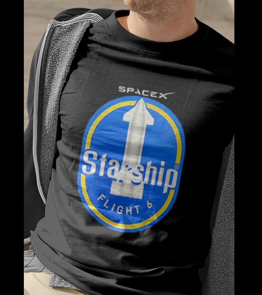 SpaceX Starship Flight 6 Emblem With Rocket T-Shirt