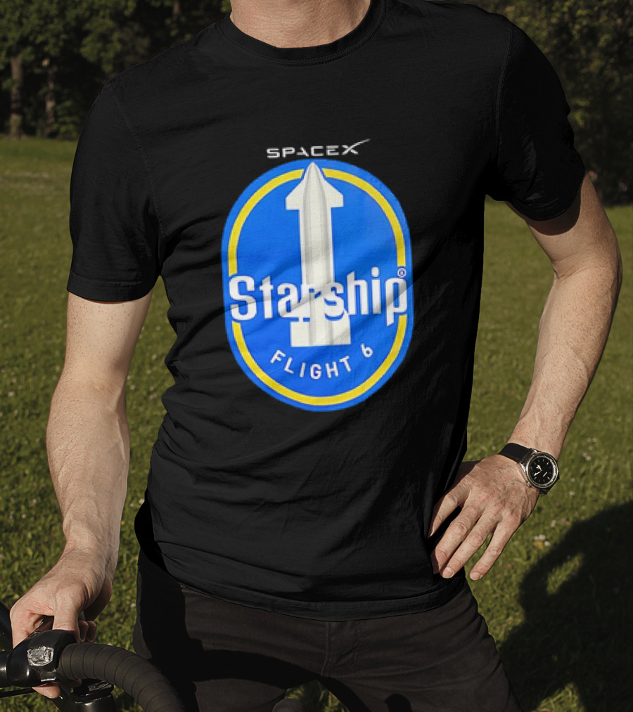 SpaceX Starship Flight 6 Emblem With Rocket T-Shirt