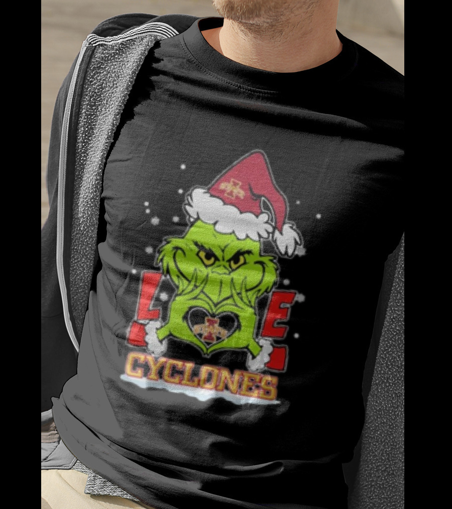 The Grinch Christmas Love Cyclones Iowa State Football T-Shirt