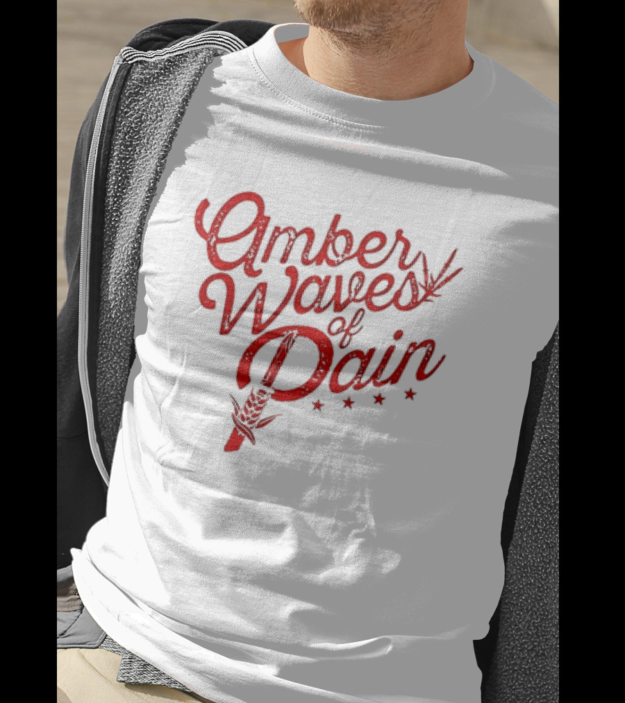 Amber Waves Of Pain Farm Style Red Barn And Wheat T-Shirt