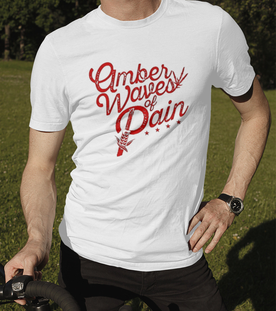 Amber Waves Of Pain Farm Style Red Barn And Wheat T-Shirt