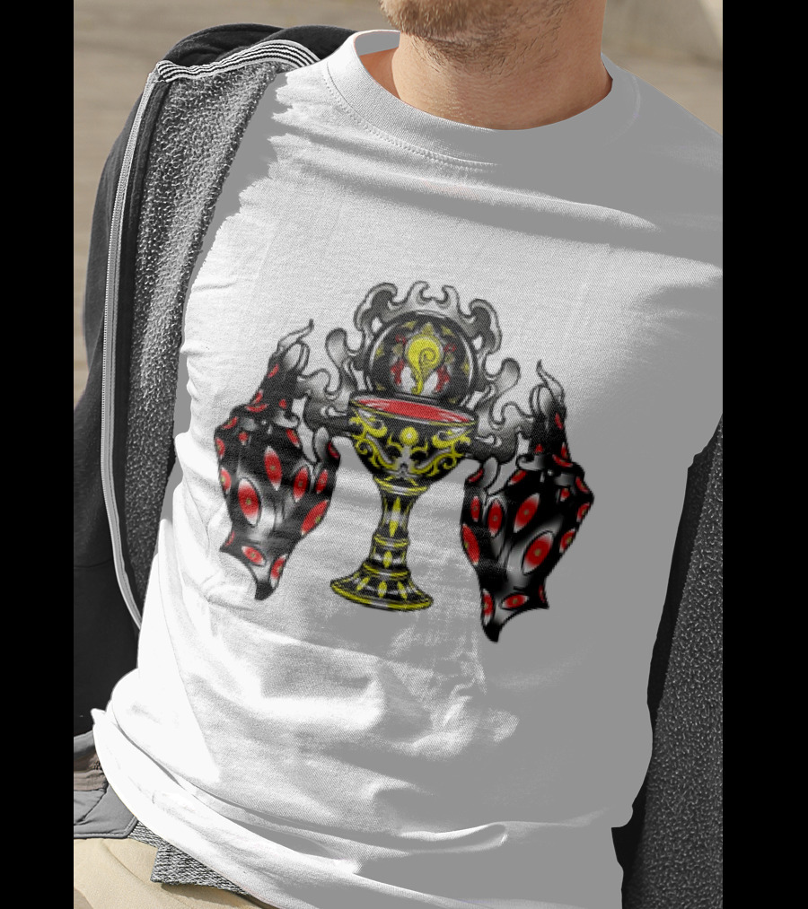 Chalice Hands Classic Red And Black Flame T-Shirt
