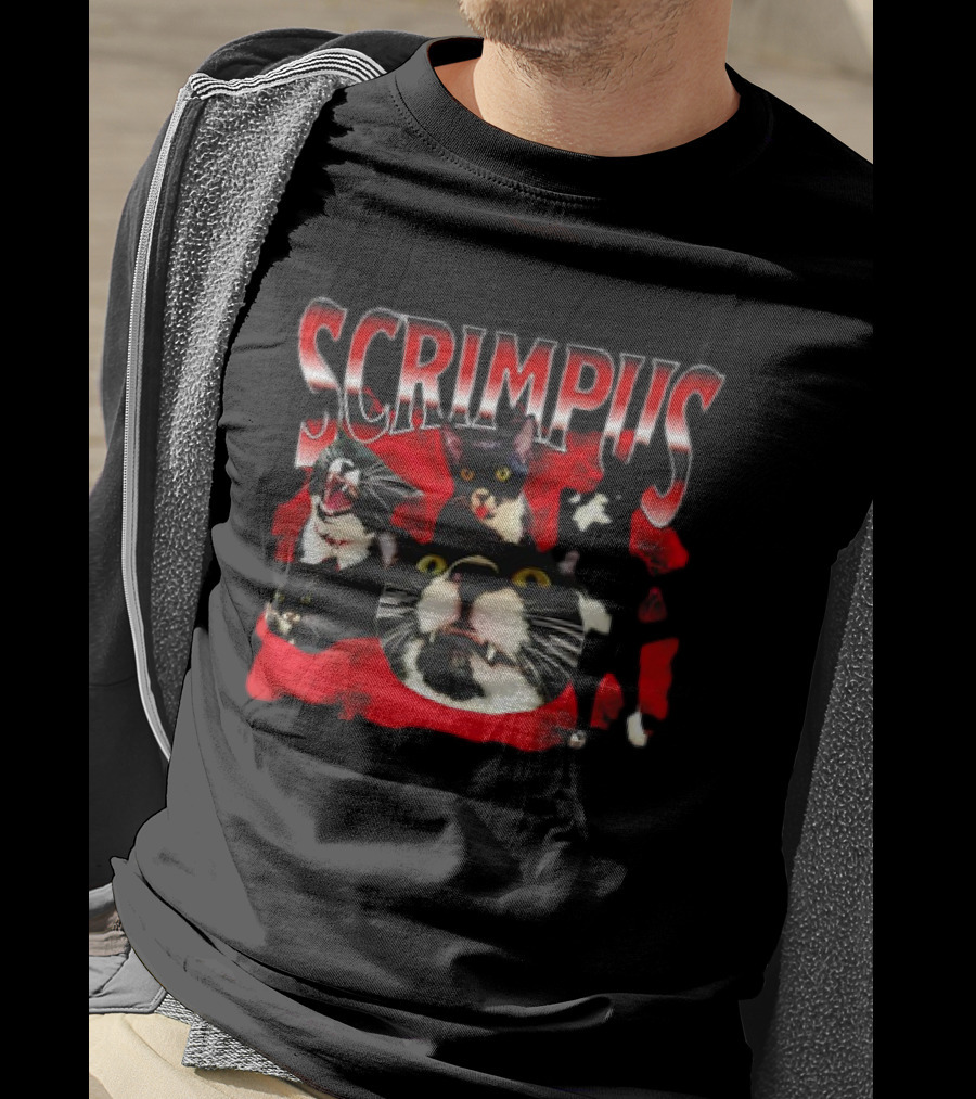 Scrimpus Cat Collage With Black And White Tuxedo Cats T-Shirt