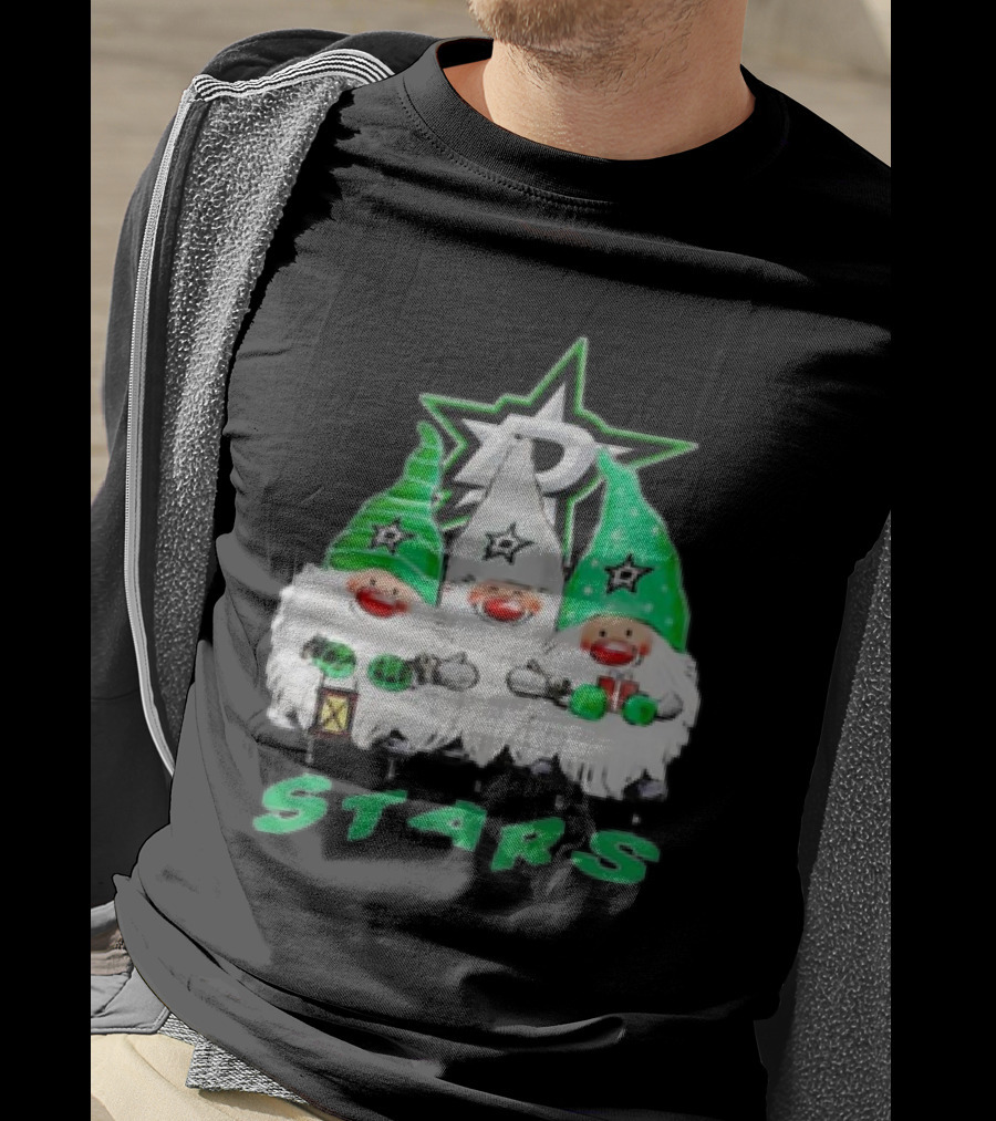 Dallas Stars Christmas Gnomes Festive NHL T-Shirt