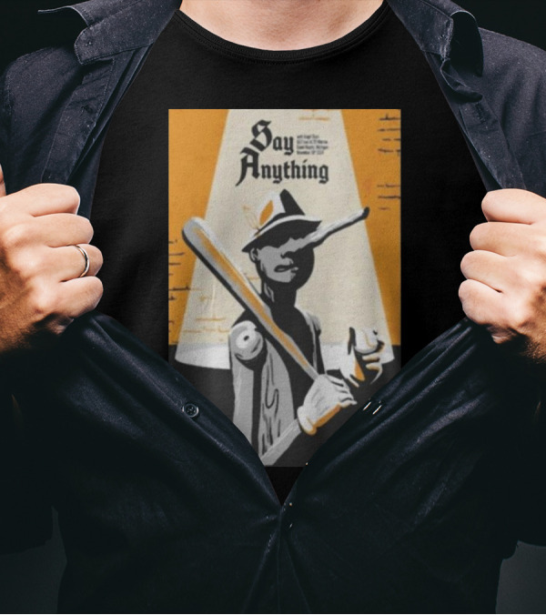 Say Anything Nov 16 2024 Grand Rapids MI GLC Live At 20 Monroe Pinocchio Baseball T-Shirt