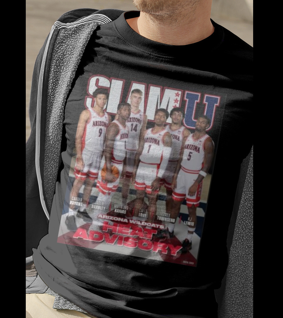 SLAM U Arizona Wildcats Heat Advisory Basketball T-Shirt