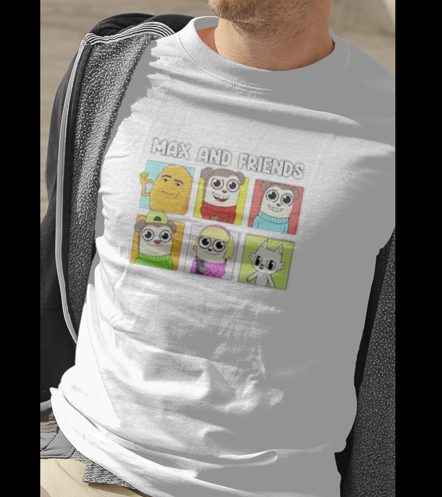 Max And Friends Yellow Blue Red Green Purple Characters T-Shirt