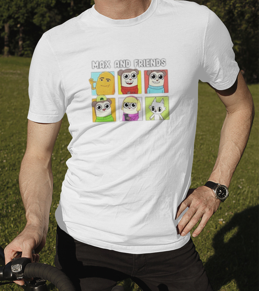 Max And Friends Yellow Blue Red Green Purple Characters T-Shirt