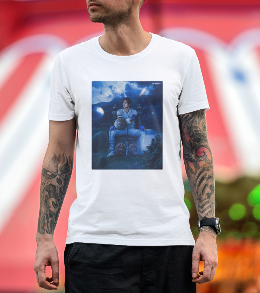 Shohei Ohtani Los Angeles Dodgers National League MVP 2024 Throne Cosmic Night Scene T-Shirt