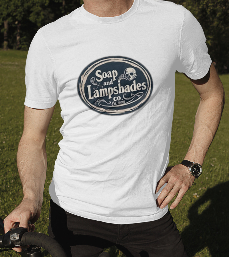 Soap And Lampshades Co Est 1938 Skull Motif T-Shirt