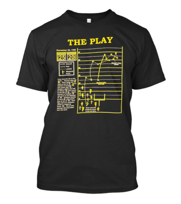 The Play November 20 1982 Stanford Vs Cal Football Game Diagram With Final Score 25 To 20 T-Shirt
