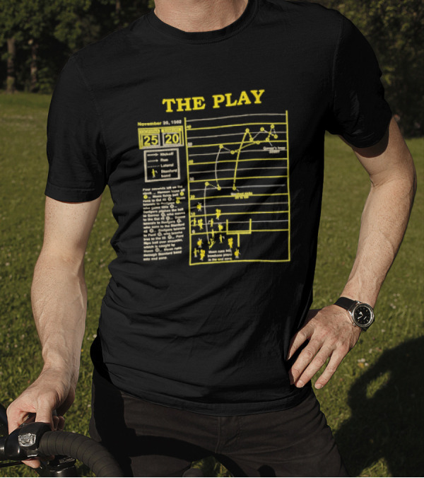 The Play November 20 1982 Stanford Vs Cal Football Game Diagram With Final Score 25 To 20 T-Shirt