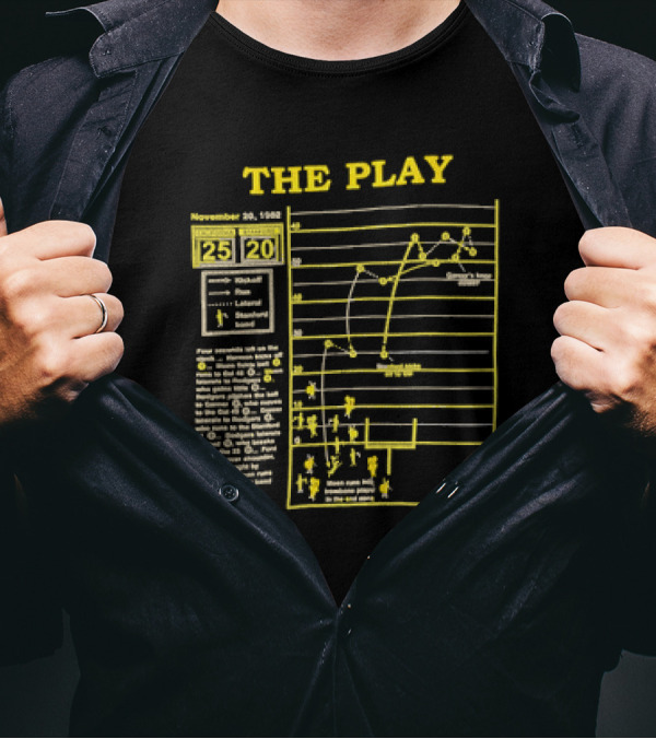 The Play November 20 1982 Stanford Vs Cal Football Game Diagram With Final Score 25 To 20 T-Shirt