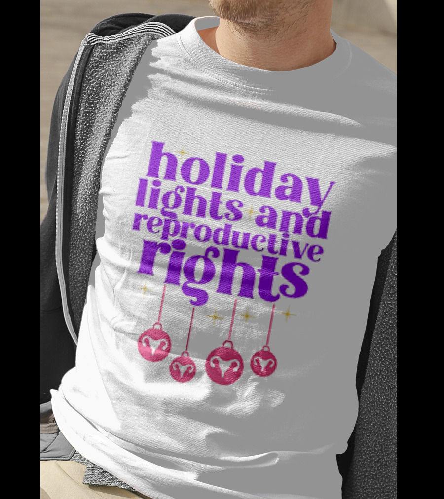 Holiday Lights And Reproductive Rights Ornaments With Symbols T-Shirt