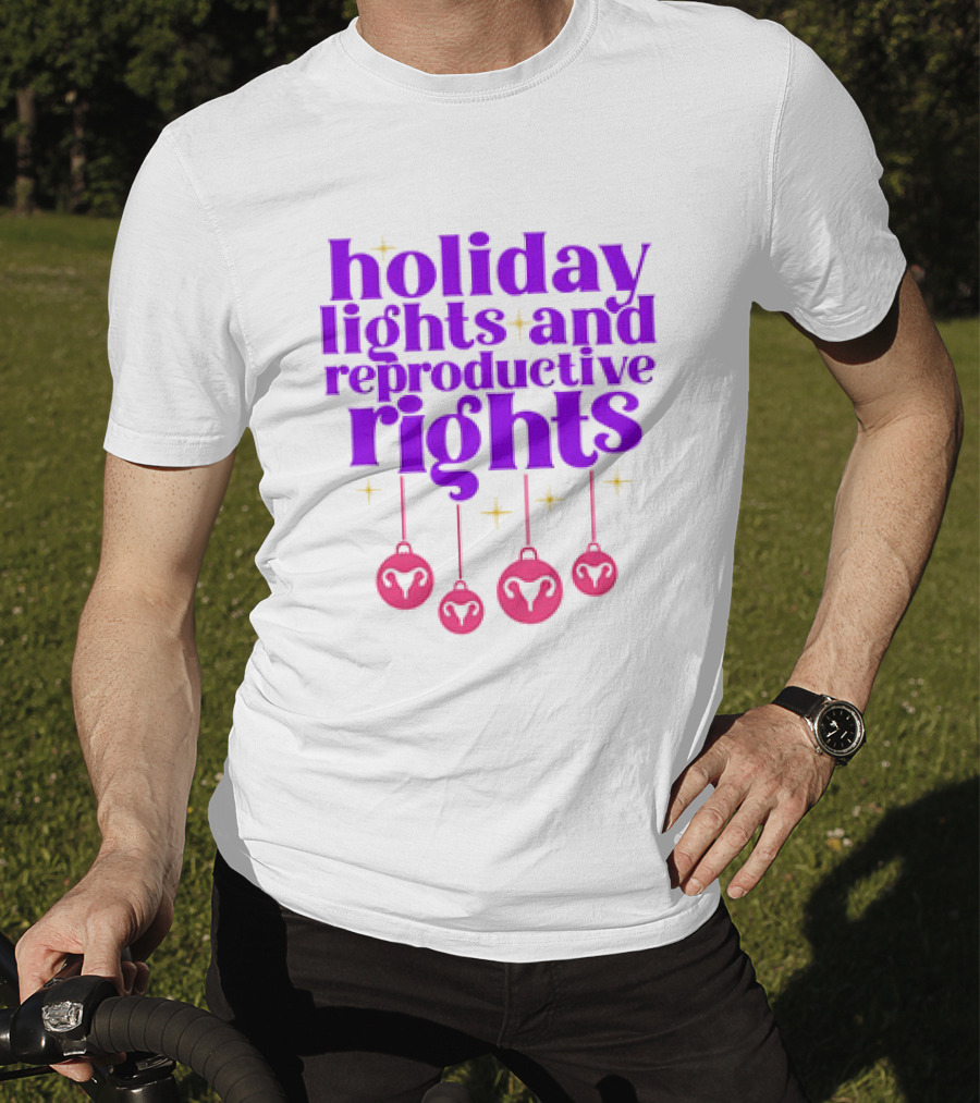 Holiday Lights And Reproductive Rights Ornaments With Symbols T-Shirt