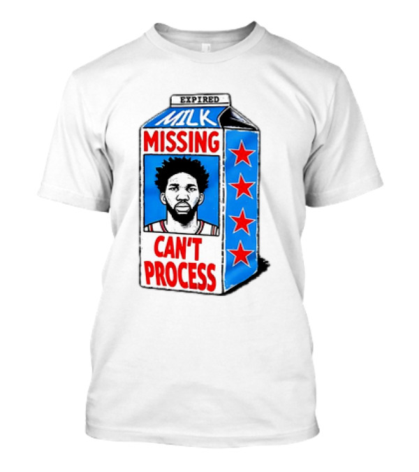 Joel Embiid Philadelphia 76ers Milk Carton Missing Can't Process T-Shirt