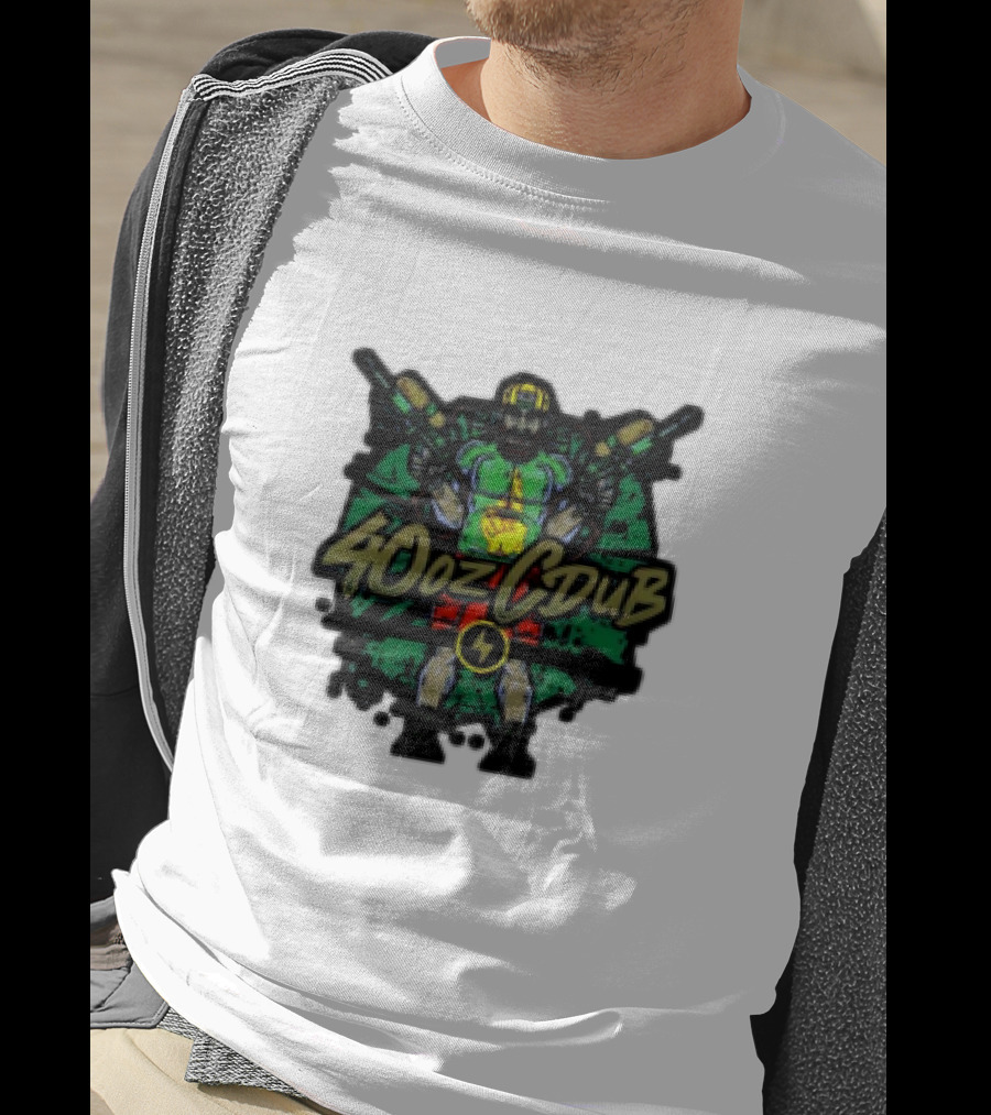 40ozCDub RemixDub Guns Warrior Power T-Shirt
