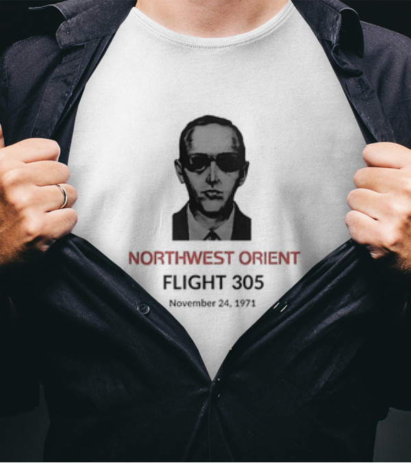DB Cooper Northwest Orient Flight 305 Hijacking November 24 1971 Retro Aviation Mystery T-Shirt