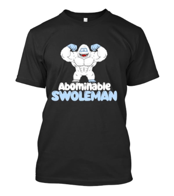 Abominable Swoleman Flexing Cartoon Yeti Meme T-Shirt