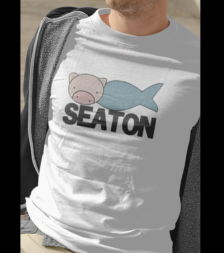 Seaton Pig Fish Design Luffy One Piece T-Shirt
