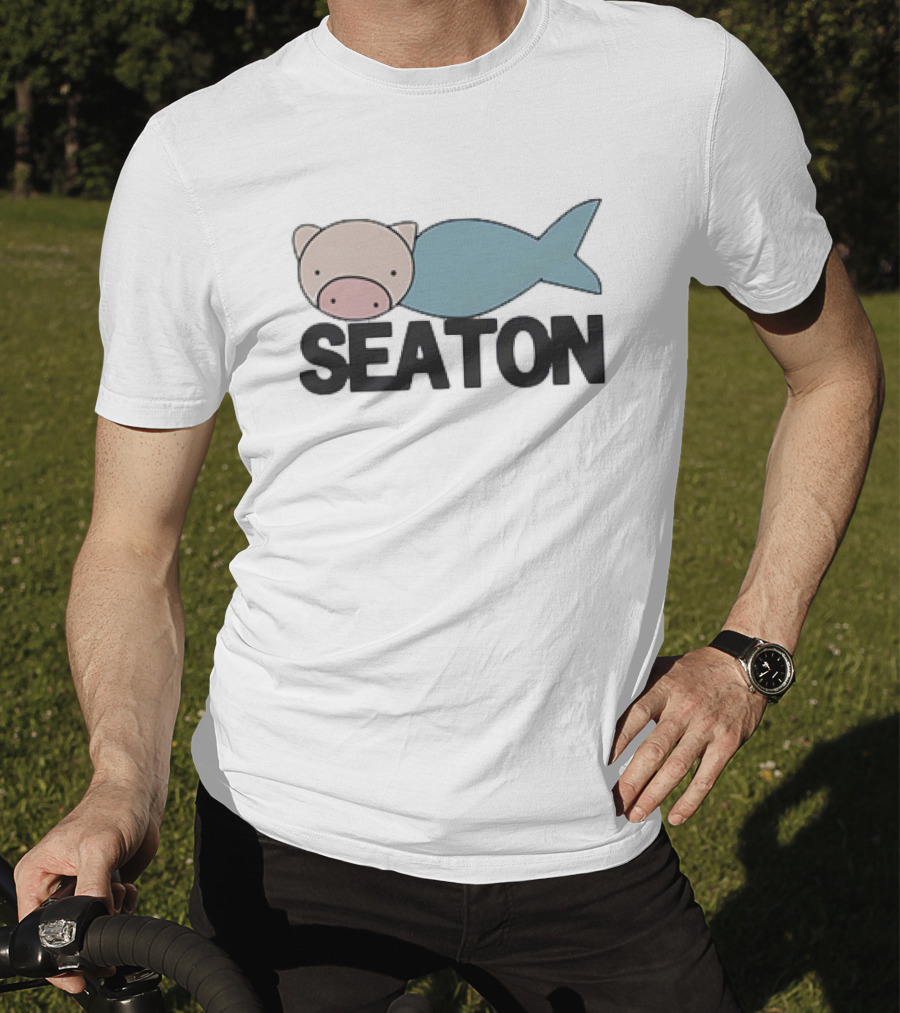 Seaton Pig Fish Design Luffy One Piece T-Shirt